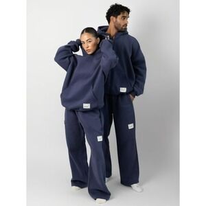 Comfrt Affirmation Midnight Blue Sweatpants Unisex M Straight Leg Breathable